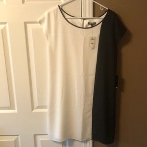 Express black and white shift dress medium